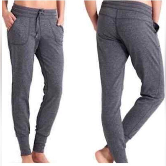 Athleta Pants - Athleta Heather Gray Soho Drawstring Waist Pocket Jogger M